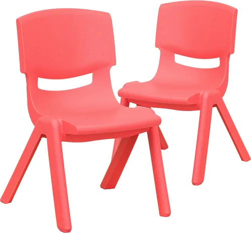 Vista 13 de Flash Furniture - Silla escolar apilable de plástico azul con altura de asiento de 10 1/2 pulgadas