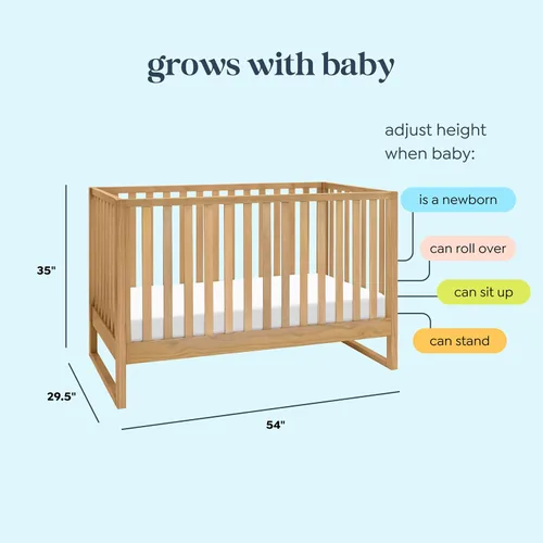 Vista 6 de Davinci Hunter - Cuna convertible 3 en 1 para bebé, certificado GREENGUARD Gold, cuna de madera convertible en cama y sofá cama para niños pequeños