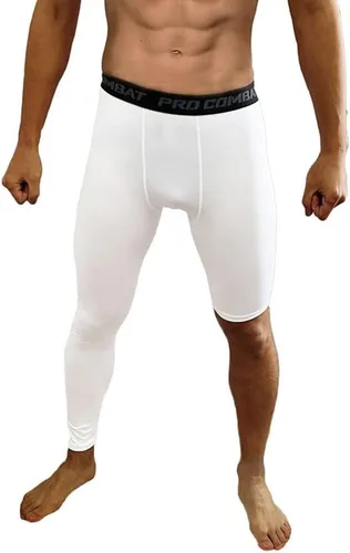 Vista 6 de Medias de compresión de una pierna pantalones largos de baloncesto deportes capa base ropa interior activa apretado
