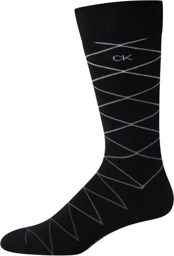 Vista 6 de Calvin Klein Calcetines de vestir para hombre - Calcetines estampados de mezcla de algodón (paquete de 4), Black