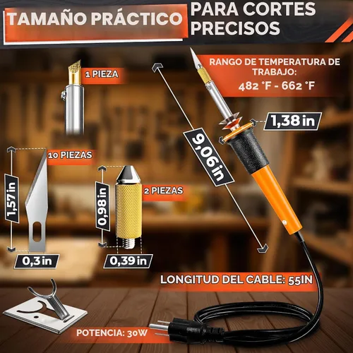 Vista 2 de Juego de herramientas de cortador de plástico de cuchillo caliente; 30 W