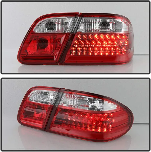 Vista 2 de ACANII - Para 1996-2002 Mercede-Benz W210 E300 E320 E430 E55 Luces traseras LED transparentes rojas Juego de lámparas de freno izquierda y derecha