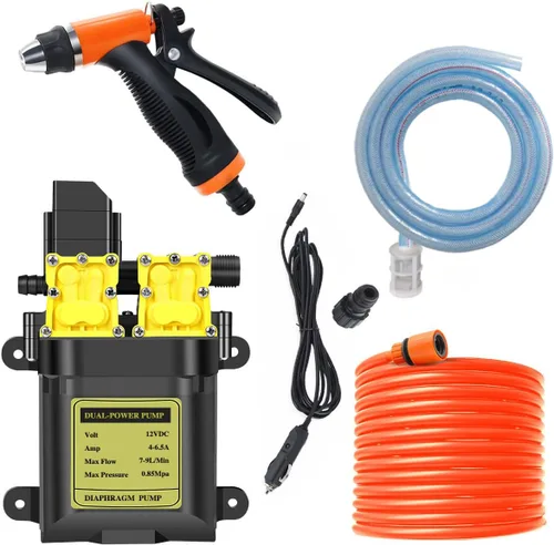 Vista 8 de UltriumPro - Lavadora a presión de 12 V, lavadora a presión portátil de 130 PSI con manguera de 20 pies, lavadora eléctrica portátil