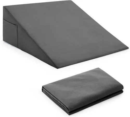 Vista 8 de Horbaunal Funda de Almohada de Cuña de Cama Azul con Diseño de Cremallera, Protector de Almohada de Cuña con Bolsillo Lateral para Almacenamiento
