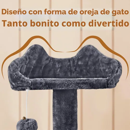 Vista 4 de Yaheetech - Torre de árbol para gatos de 62 pulgadas, torre para gatitos de interior, muebles para mascotas con doble refugio, postes para rascar
