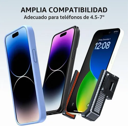 Vista 6 de Wonwood_direct Soporte de teléfono para bicicleta, soporte de teléfono para motocicleta que no bloquea la cámara, abrazadera de teléfono celular