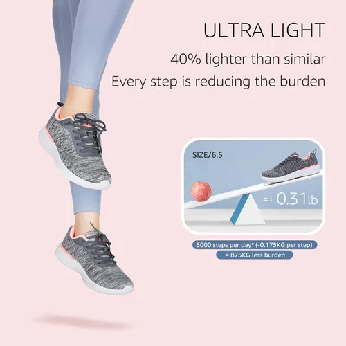 Vista 3 de STQ - Zapatos de caminar para mujer con cordones tenis ligeros