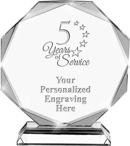 Vista 7 de Premio de cristal personalizado de 6.75 pulgadas con grabado - Premios de trofeos personalizados