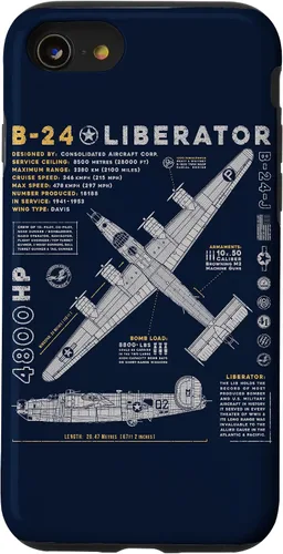 Vista 23 de iPhone 15 B-24 Liberator Consolidated Aircraft B24 Bomber Vintage Case