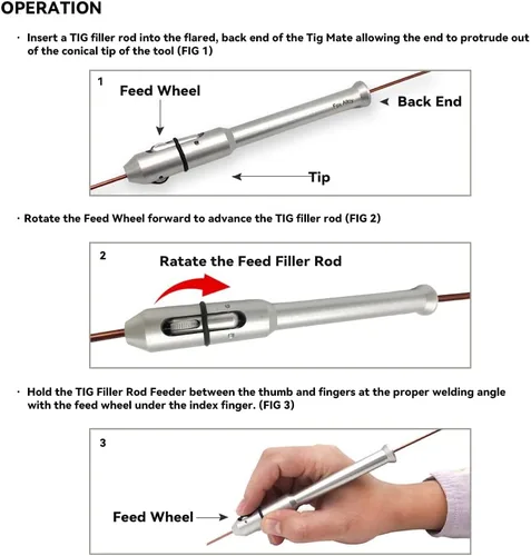 Vista 5 de Tig Pen Rod Holder TIG Soldadura dedo alimentador TIG Alambre Alimentador Pluma de alimentación Herramienta Llenadora de lápiz