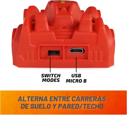 Vista 3 de Air Hogs Zero Gravity Sprint - Auto de carreras para pared, a control remoto, recargable por USB-C, para interiores, más de 4 pulgadas, juguetes