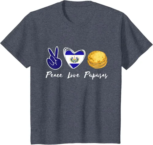 Vista 66 de Pupusas Lover Love Peace El Salvadaor Camiseta Comida Salvadoreña
