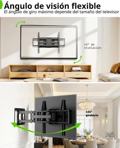 Vista 7 de USX MOUNT Soporte de pared de TV de movimiento completo resistente para televisores de 60 a 120 pulgadas, soporta 220 libras, soporte de pared