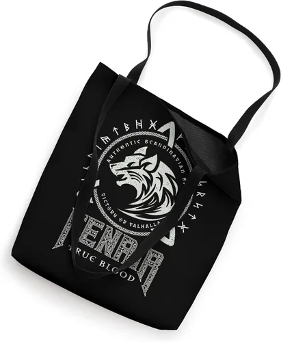 Vista 2 de Fenrir Loki's Son, Odin Wolf Viking Rune, bolsa de mano de runas nórdicas vikingas