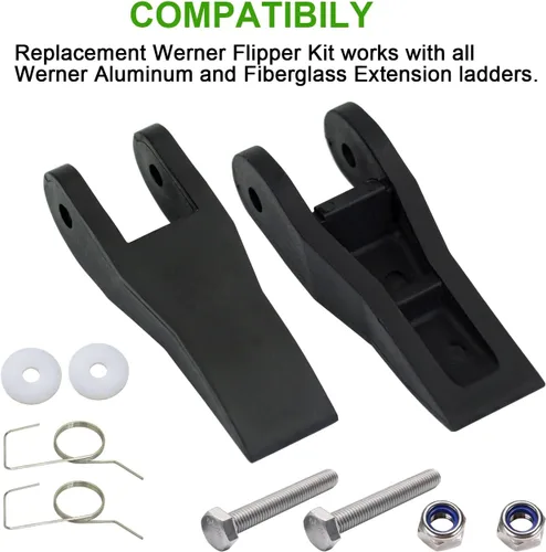Vista 4 de 29-1 Kit de reemplazo de aleta para Werner Lock Kit de reemplazo para Werner/Louisville/Keller Piezas de escaleras de extensión de aluminio y fibra