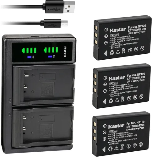 Vista 6 de Kastar Reemplazo del cargador de batería USB LTD2 para Fujifilm NP-120, NP-120B, FNP120, Toshiba NP-120, PX1657, PENTAX D-LI7, RICOH DB-43, CONTAX