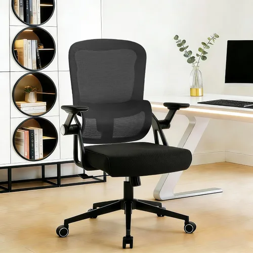 Vista 11 de Silla de oficina ergonómica, sillas de escritorio cómodas de 350 libras con soporte lumbar para espalda, sillas de computadora de malla con ruedas