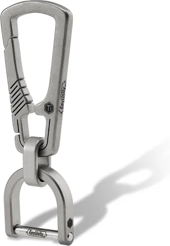 Vista 13 de Llavero con mosquetón de titanio KeyUnity, organizador EDC de liberación rápida con llavero