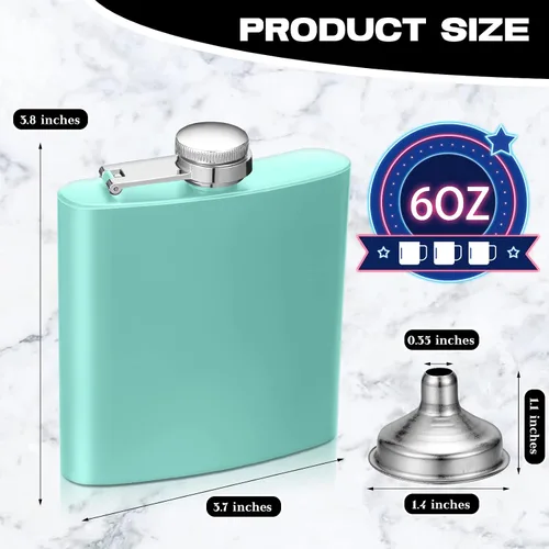 Vista 2 de Juego de 12 petacas de acero inoxidable para licor, a prueba de fugas, con 12 embudos para alcohol, mujeres y hombres, dama de honor, padrinos