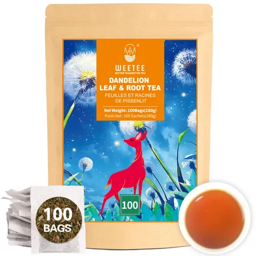 Vista 34 de WT WEETEE Bolsas de té de hierbas de manzana y canela, 60 unidades, mezcla perfecta de canela dulce, hibisco agrio, sabor natural, sin cafeína