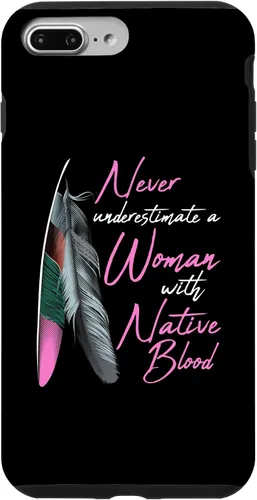 Vista 12 de Funda para iPhone 17 con texto en inglés "Native American Indian A Woman with Native Blood