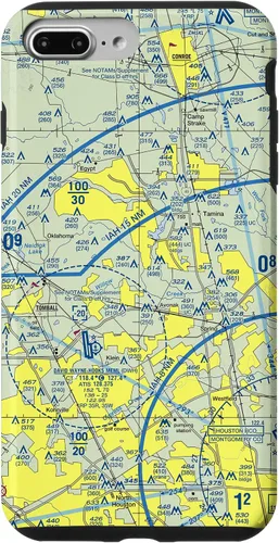 Vista 9 de Carta seccional VFR aeronáutica para iPhone 14 - Carcasa del noroeste de Houston, TX