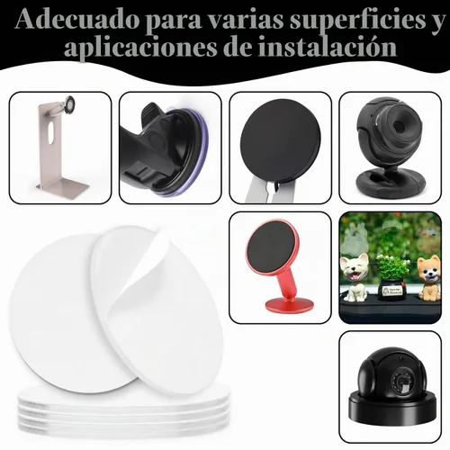 Vista 2 de 40 almohadillas adhesivas redondas de 1 pulgada, almohadillas adhesivas adhesivas de doble cara, cinta de montaje redonda resistente, puntos