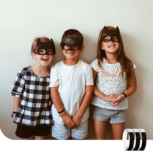 Vista 7 de Tyvek - Pulseras para eventos, diseño creativo de color, pulseras de papel de 3/4 pulgadas, paquete de 250 unidades para fiestas, agrupaciones, Negro