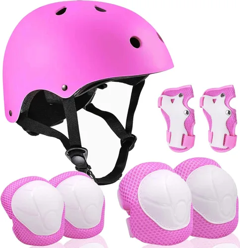 Vista 11 de Casco ajustable para niños de 3 a 16 años, niños pequeños, niños y niñas, equipo de protección con rodilleras, coderas y muñequeras para múltiples