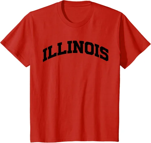 Vista 3 de Illinois Gift - Camiseta de diseño deportivo con texto universitario, gris, S