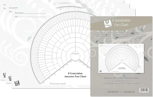 Vista 5 de UniKeep Gráficos de pedigrí para la investigación de genalogía - Papel de calidad de archivo (pedigrí de 5 generaciones)