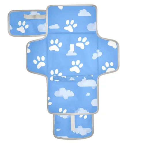 Vista 16 de Cambiador de pañales portátil con estampado de vaca beige y negro, impermeable, plegable, tapete cambiador de pañales de viaje para bebés, regalos