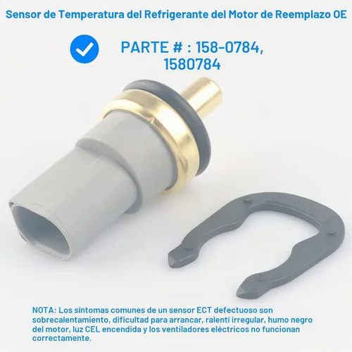 Vista 2 de Sensor de temperatura del refrigerante, sensor de temperatura ECT 158-0784, 1580784 compatible con Audi VW - A3 A4 A5 A6 A8 Quattro Q3 Q5 Q7 R8 S4