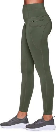 Vista 5 de RBX Leggings con forro polar para mujer, pantalones de yoga con bolsillos, pantalones de gimnasio para clima frío, leggings de longitud completa