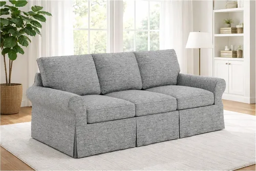 Vista 10 de La funda de sofá es de repuesto para sofá de 3 asientos. Se adapta a Pottery Barn PB Basic sofá de tres asientos (gris claro básico)