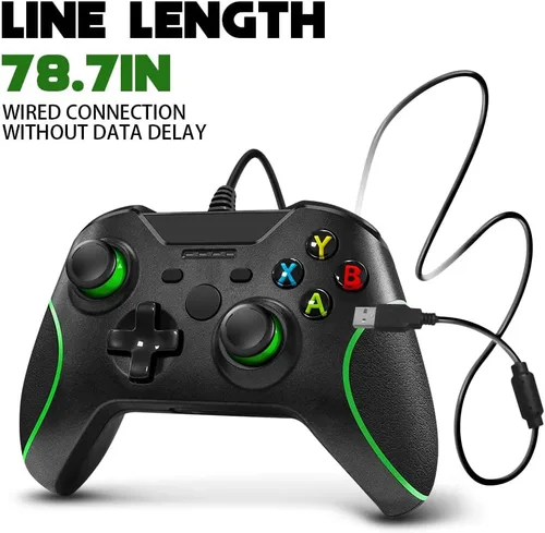 Vista 5 de Replacement for Wired Xbox One Controller, Black Gamepad Joystick Controller for Xbox OneSeries XSPC Windows with 3.5mm Audio Jack
