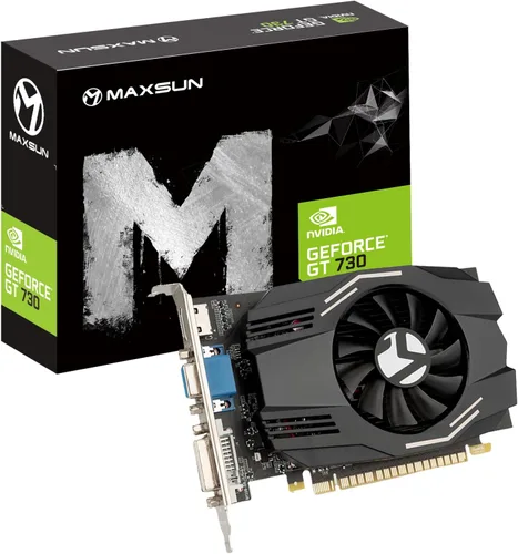 Vista 7 de MAXSUN GeForce GT 730 - Tarjeta gráfica GDDR3 de 4 GB GPU para computadora PC diseño ITX PCI Express DVI-I, HDMI, VGA multipantalla 4K