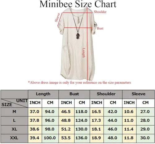 Vista 2 de Minibee Vestidos midi casuales con volantes y bolsillos para mujer