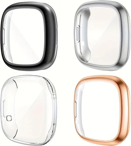 Vista 13 de Rc-Z [Paquete de 4] Funda protectora de pantalla para Fitbit Versa 4/Fitbit Sense 2, TPU antiarañazos, cubierta completa, accesorios