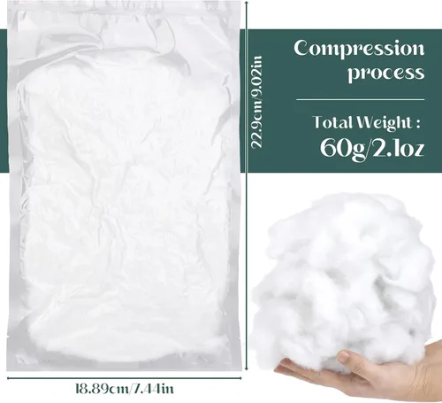 Vista 2 de LOKUNN Fibra de poliéster de 2.12 oz/60 g, relleno de fibra de poliéster (2.12 oz ~ 3.97 libras), relleno para animales de peluche, relleno