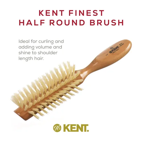 Vista 11 de Kent LC7 Cepillos de pelo medio radiales para mujer, cepillo de pelo rizado hecho de madera de cerezo, cepillo de cerdas de jabalí natural blanco