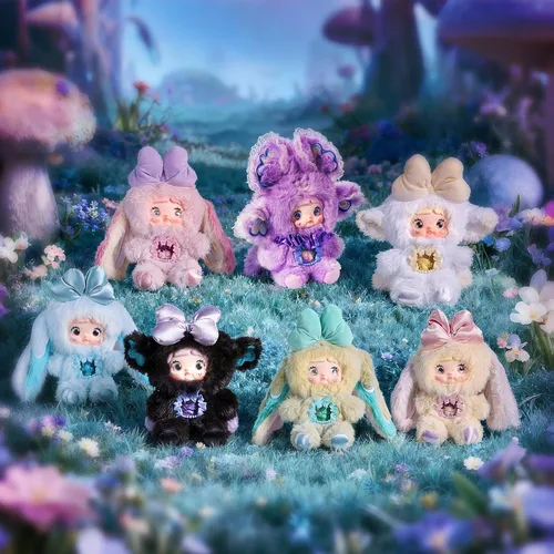 Vista 2 de POP JOY Nommi - Caja ciega de peluche V6 de felpa con 3 expresiones, adorable y misterioso, juguetes de peluche para niños y coleccionistas, figura