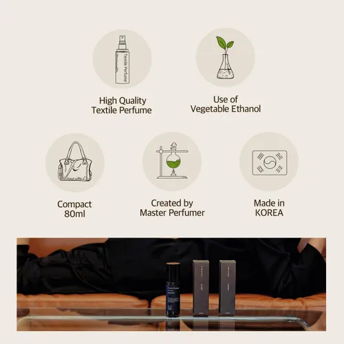 Vista 2 de hetras Perfume Textil Jabón Abrazo - Aroma Acogedor y Limpio Spray de Fragancia Sutil y Duradera para Eliminar Arrugas Ambientador de Lino