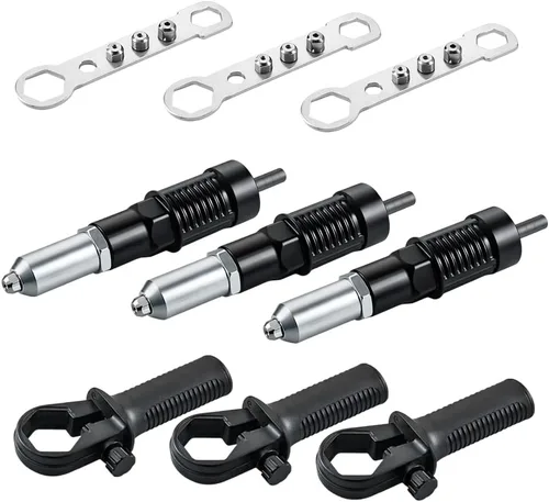 Vista 9 de Electric Rivet Gun Adapter Kit - Pop Rivet Gun Attachment for Cordless Drill - Efficient Riveting Tool for Easy Assembly