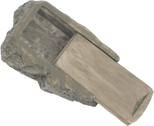Vista 9 de Oculta una llave exterior impermeable falsa para llaves de roca, adorno de roca falsa de resina con luz LED, caja de bloqueo de almacenamiento