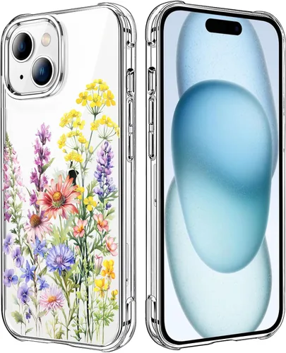 Vista 64 de Funda transparente de girasol compatible con iPhone SE 2022 SE 2020 7 8, funda trasera floral para niñas y mujeres, funda protectora transparente