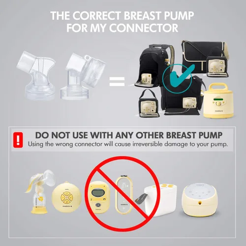 Vista 2 de Medela Conectores PersonalFit de repuesto o repuesto compatibles con extractor de leche avanzado de bomba