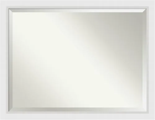 Vista 14 de Amanti Art - Espejo de baño blanco para sobre lavabo, espejo de tocador rectangular blanco de 24x20, marco de madera moderno pequeño, se cuelga