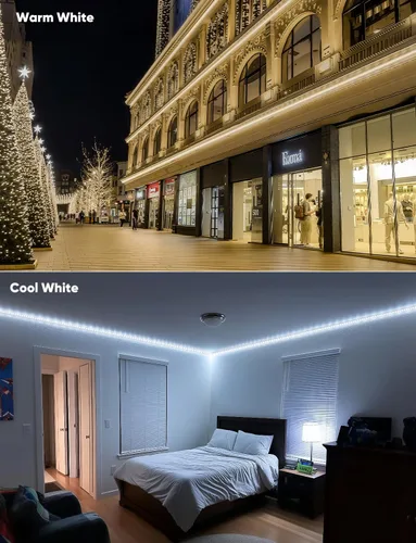 Vista 7 de GZBtech Tira de luces LED RGB+IC+CCT 5.00 m/16.4 pies, luz festiva persiguiendo colores para exteriores con blanco cálido y frío, impermeable IP65