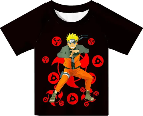 Vista 2 de Shippuden - Traje de baño de anime para niños, traje de baño de personaje de manga 3D, con gráficos de dibujos animados en 3D, conjunto de camiseta